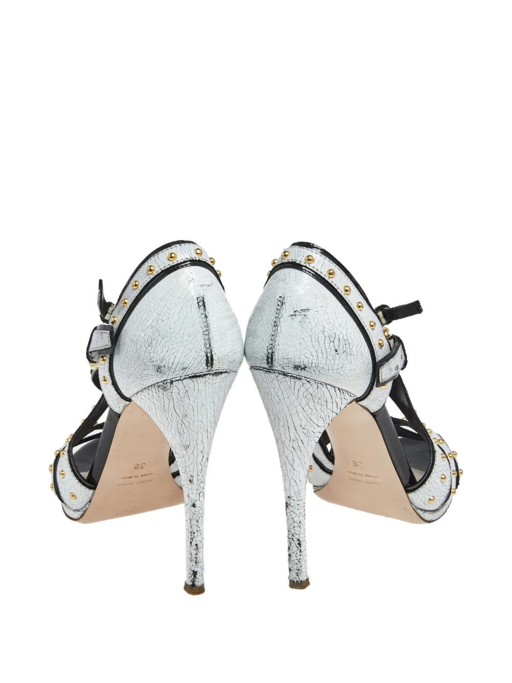 Miu Miu Pre-Owned 125 mm sandalen met studs - Wit