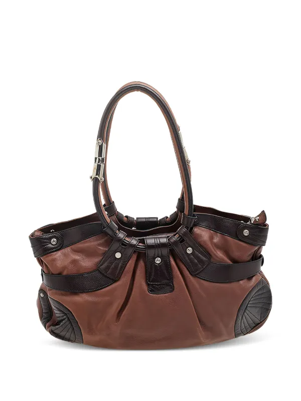 Ferragamo Pre-Owned ガンチーニ レザーショルダーバッグ | ブラウン 