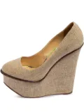 Charlotte Olympia 2023 pre-owned Carmen platform wedge pumps - Neutrals