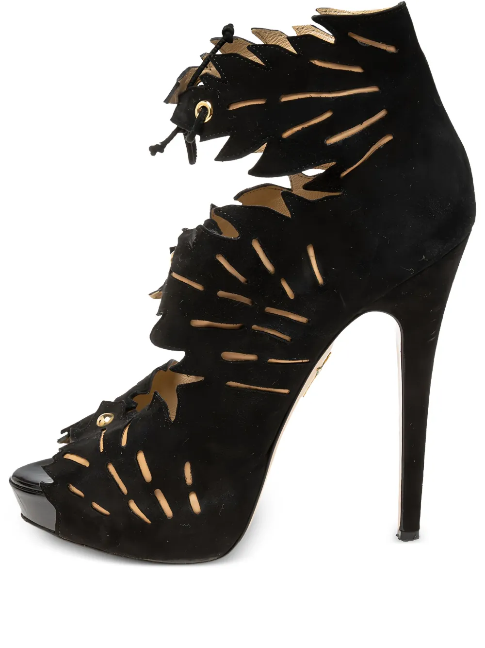 pre-owned 145mm Eve leaf cut-out suede sandals