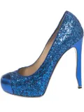 Nicholas Kirkwood pre-owned 120mm glittered cap-toe pumps - Blue