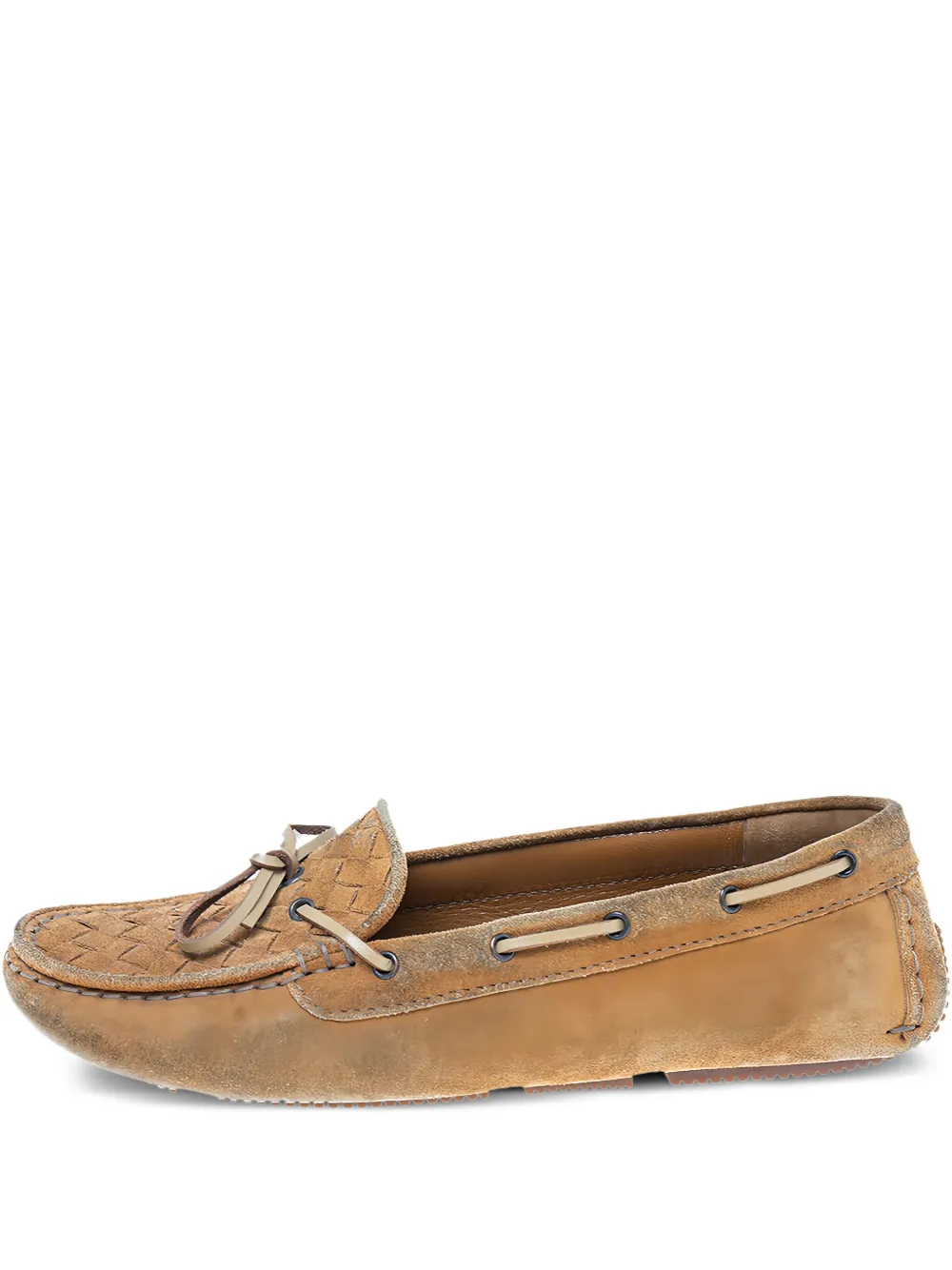 Bottega Veneta Pre-Owned woven moccasin loafers | Brown | Image 1