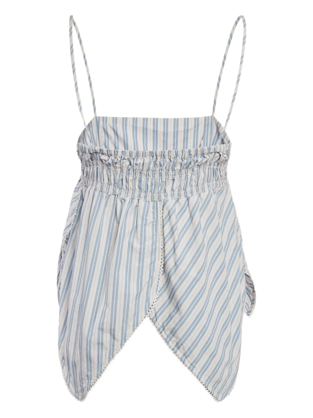 GANNI 2024 pre-owned stripe-pattern asymmetric-hem top | Image 2
