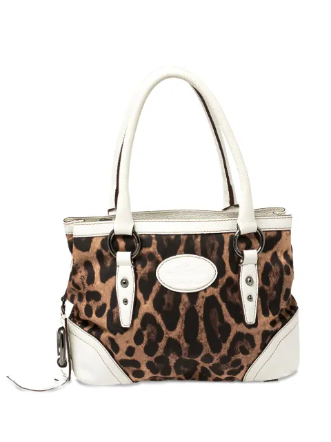 Dolce & Gabbana Pre-Owned leopard print leather tote bag