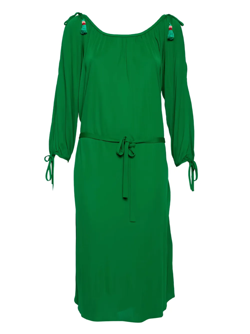 pre-owned tassel-embellished belted dress