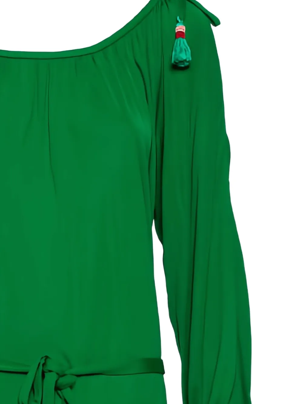 Roberto Cavalli Vintage Pre-owned jurk met ceintuur en kwastje - Groen