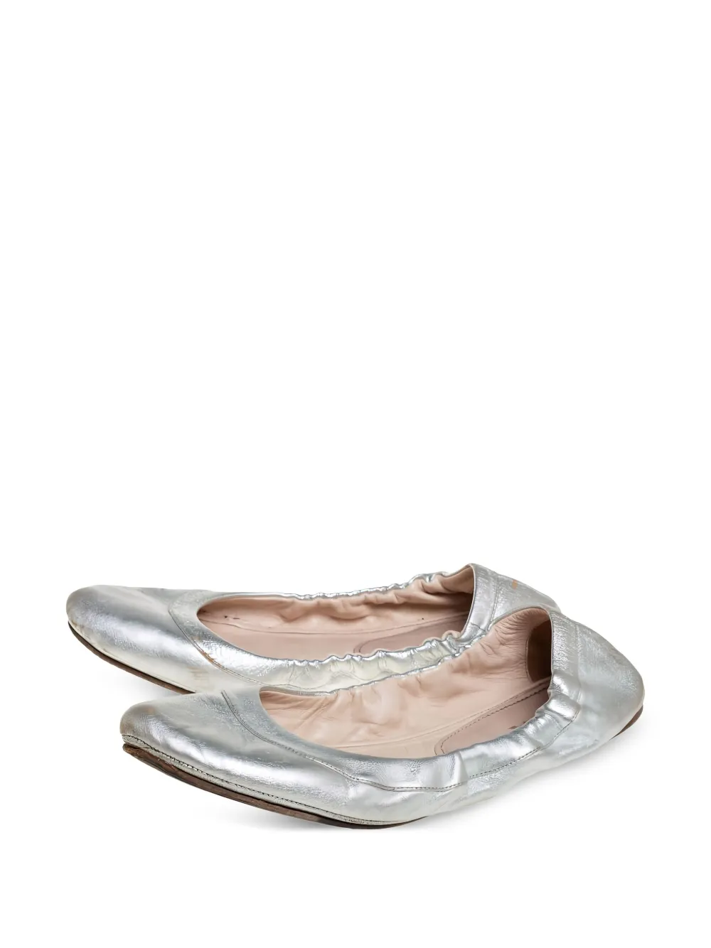 Prada Pre-Owned metallic leather ballet flats | Image 2