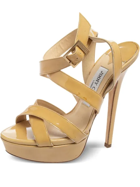 Jimmy Choo Pre-Owned 150 mm sandaler med remme og plateausål