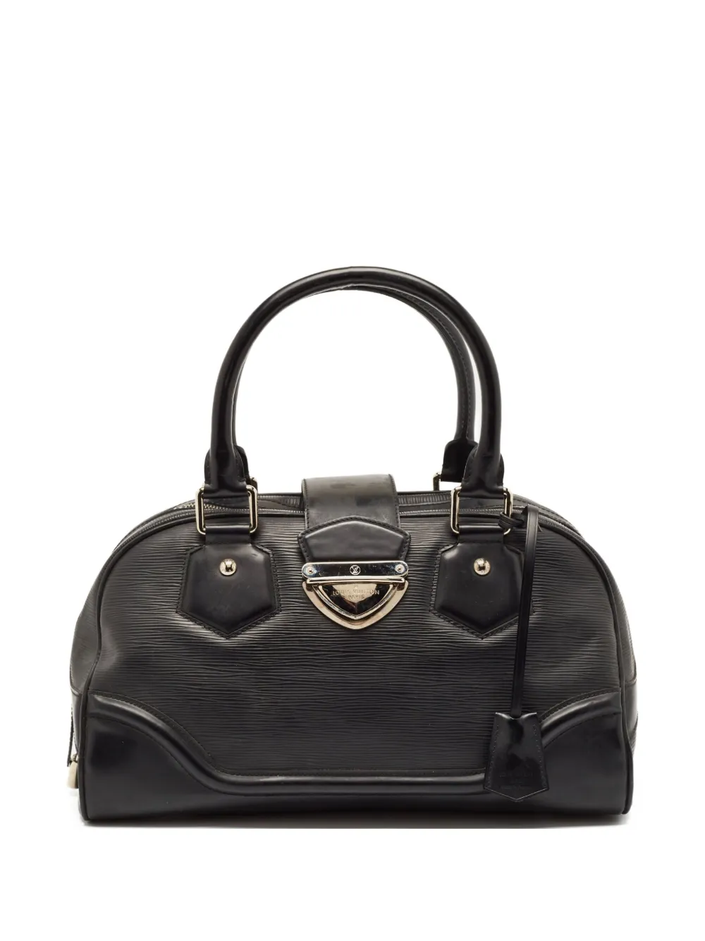Louis Vuitton Pre-Owned textured leather bowler tote bag | Black | Image 1
