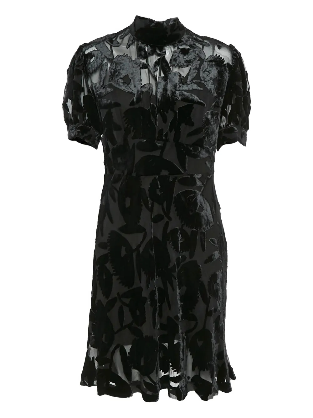 Alexander McQueen Pre-Owned floral velvet dress - Black