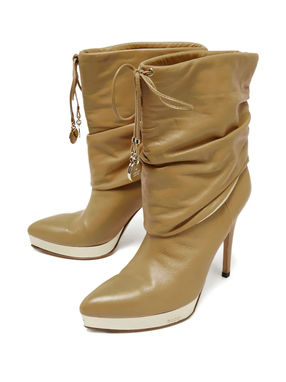 Gucci Pre-Owned Enkellaarzen met plateauzool - Beige