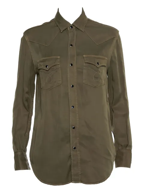 Saint Laurent Pre-Owned camisa con bolsillos y solapa