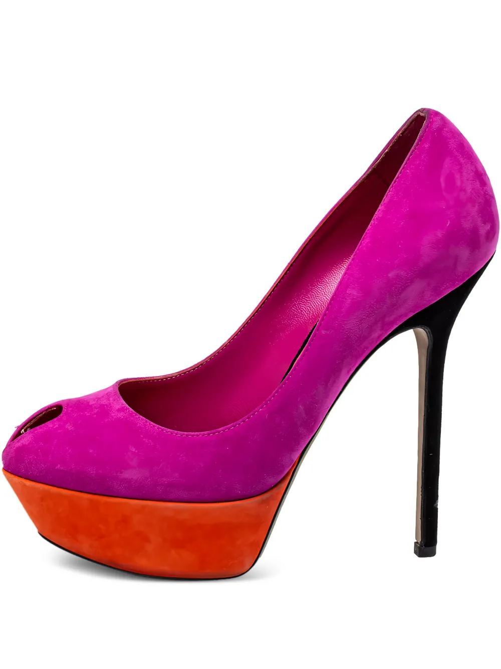 pre-owned 135mm peep-toe platform pumps