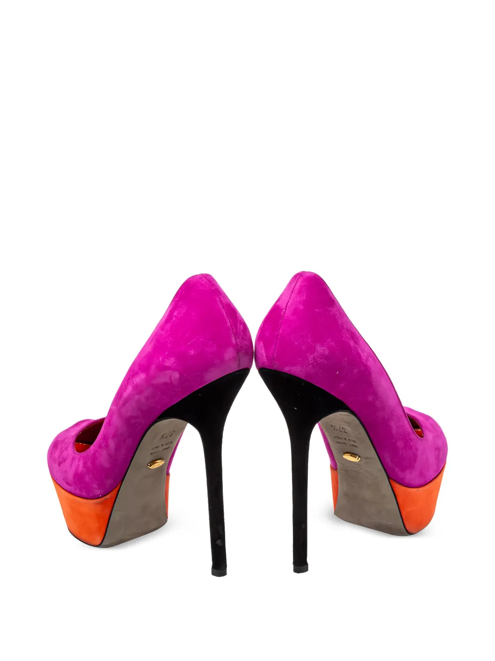 Sergio Rossi Vintage Pre-owned 135 mm pumps met plateauzool en open neus - Roze