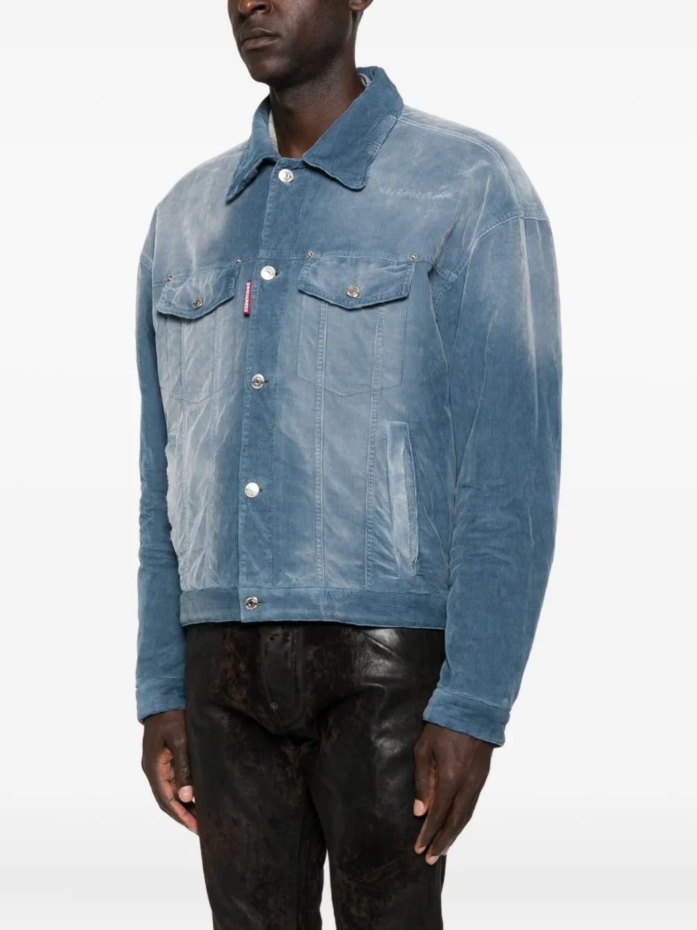 Dsquared2 Corduroy Button Jacket In Blue