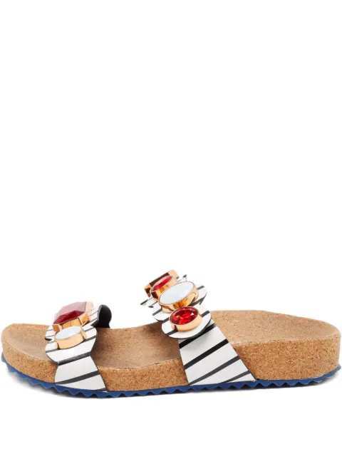 Sophia Webster pre-owned striped gem-embellished sandals