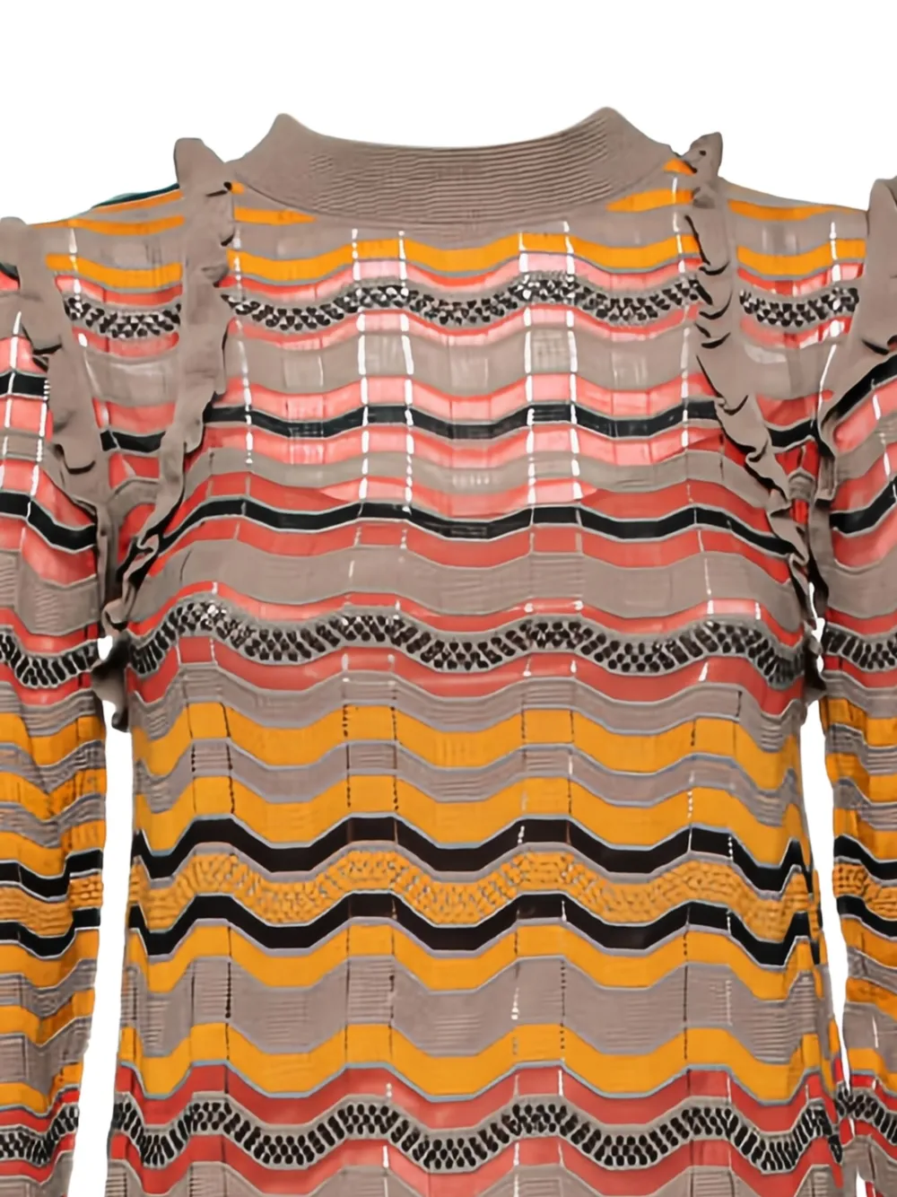 Missoni Pre-Owned 2023 wave ruffle midi dress - Beige
