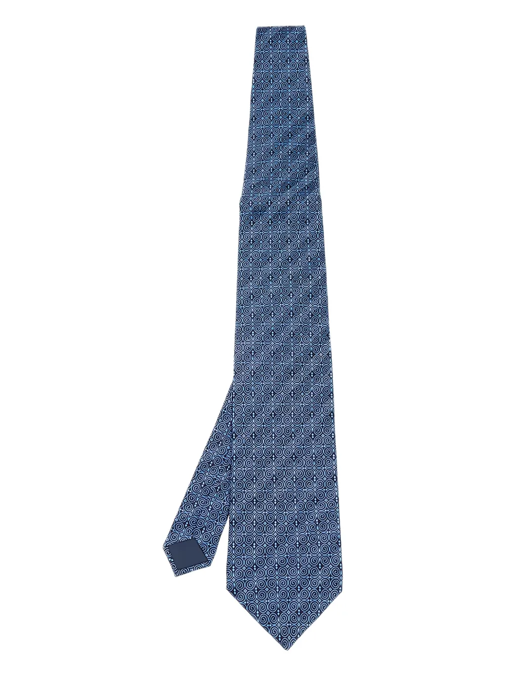 Lanvin Pre-Owned spiral-print silk tie - ブルー Lanvin Pre-Owned spiral-print silk tie - ブルー