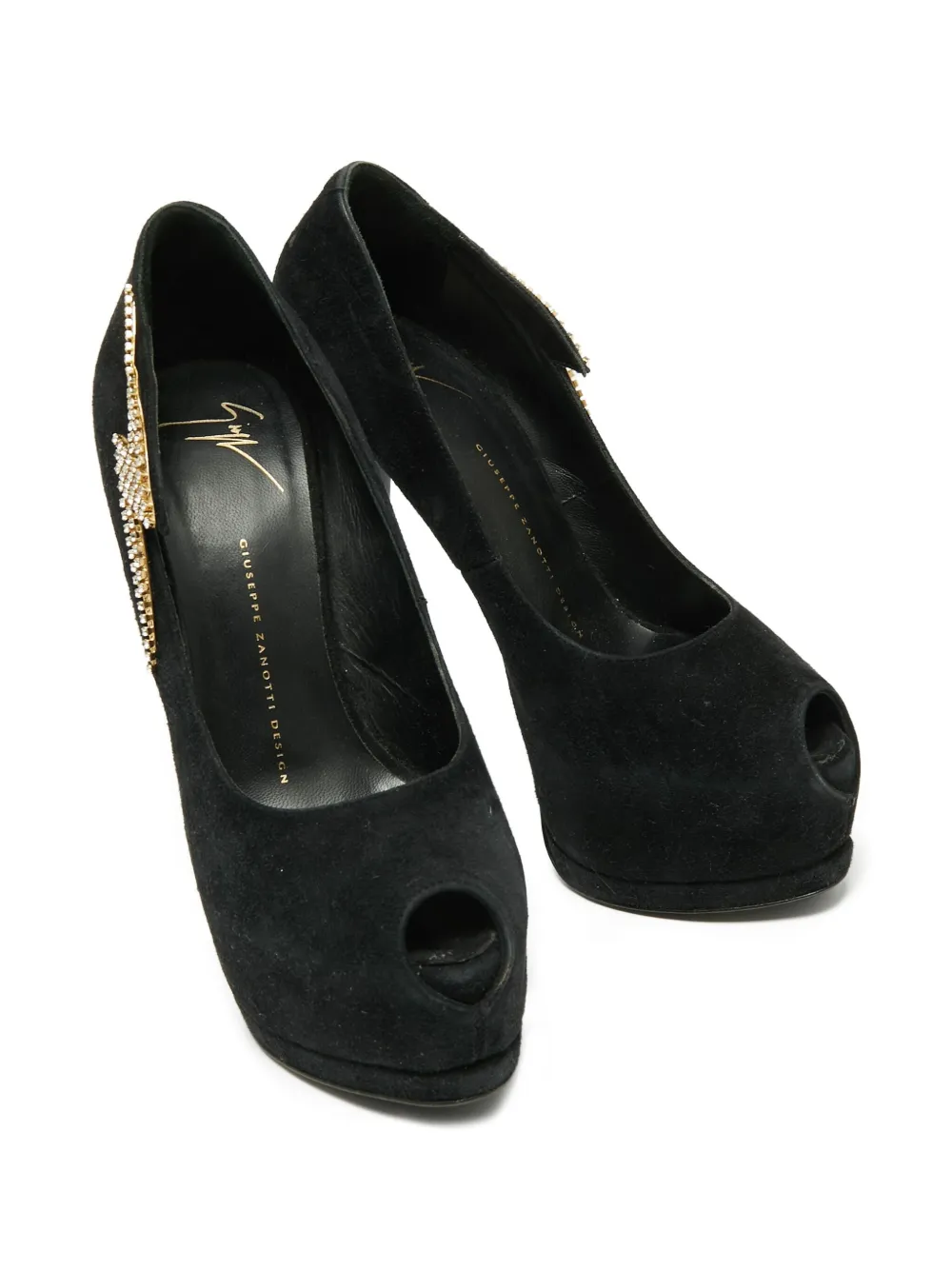 Giuseppe Zanotti Vintage Pre-owned 160 mm pumps met open neus - Zwart