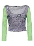 Versace Pre-Owned leopard-print long-sleeve top - Purple