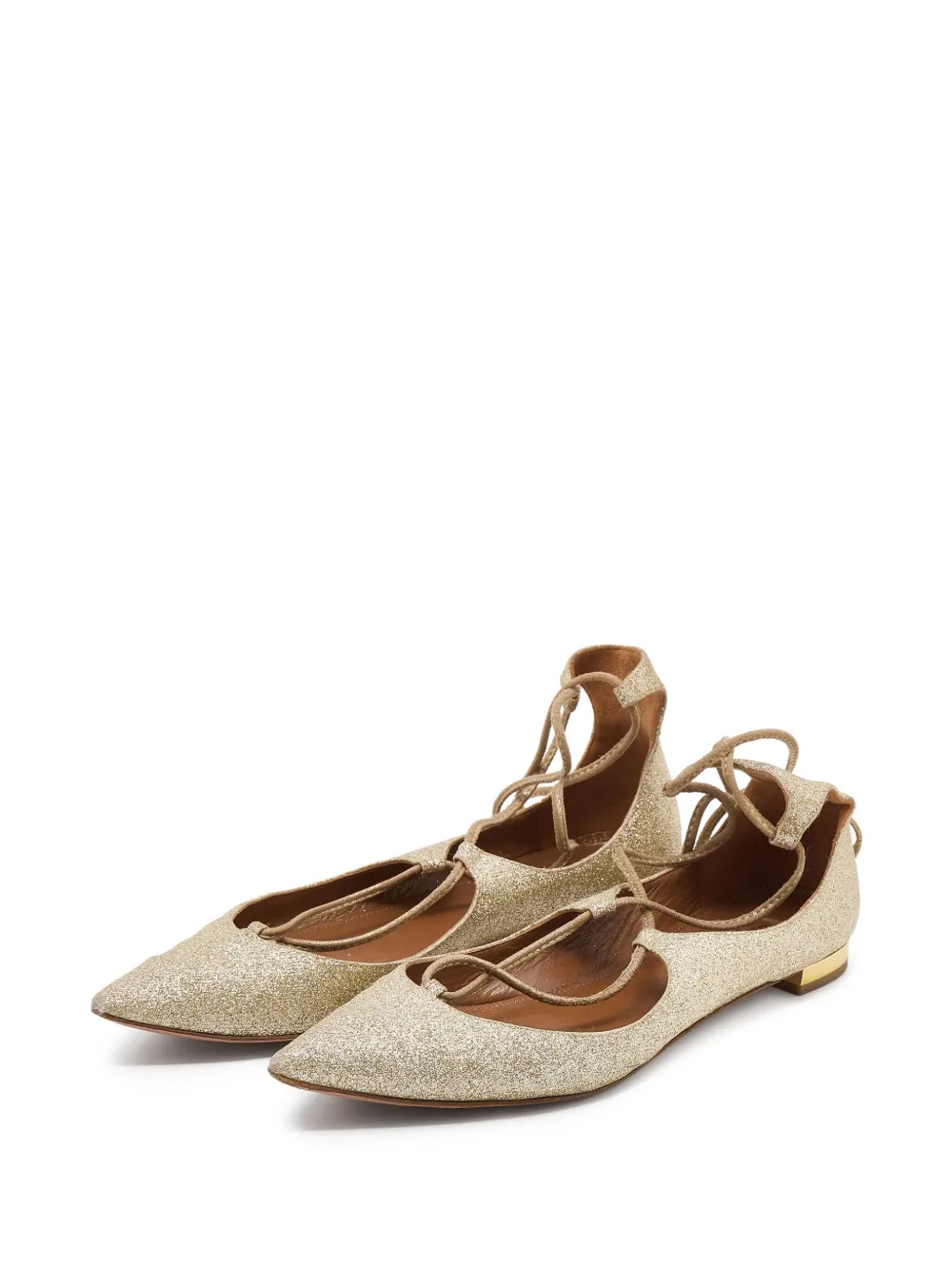 Aquazzura pre-owned glitter-embellished flat pumps | Image 2
