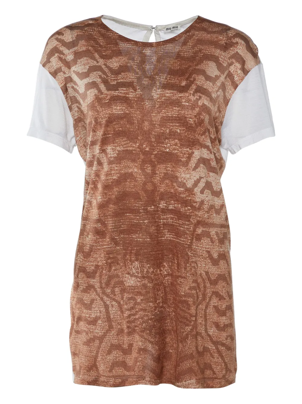 Miu Miu Pre-Owned snake-print t-shirt | Brown | Image 1
