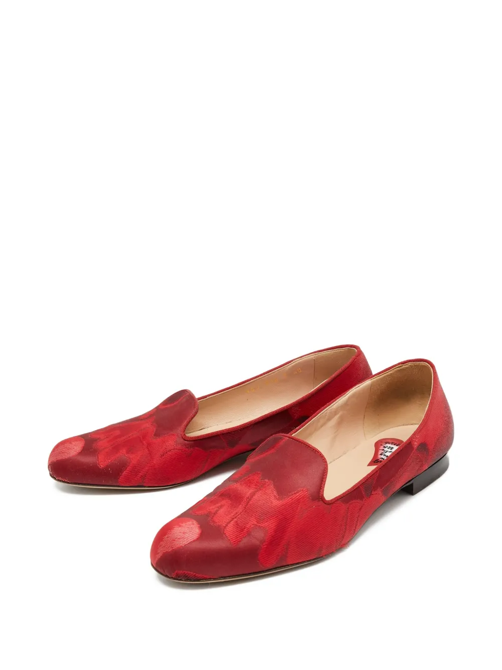 Valentino Garavani Pre-Owned Satijnen loafers - Rood