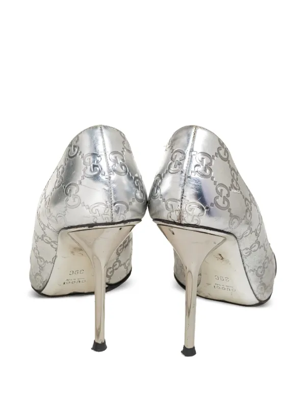 Gucci Pre-Owned 100mm peep-toe Pumps Silver FARFETCH ID