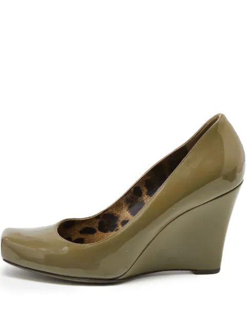 Dolce & Gabbana Pre-Owned 80mm patent leather wedge pumps