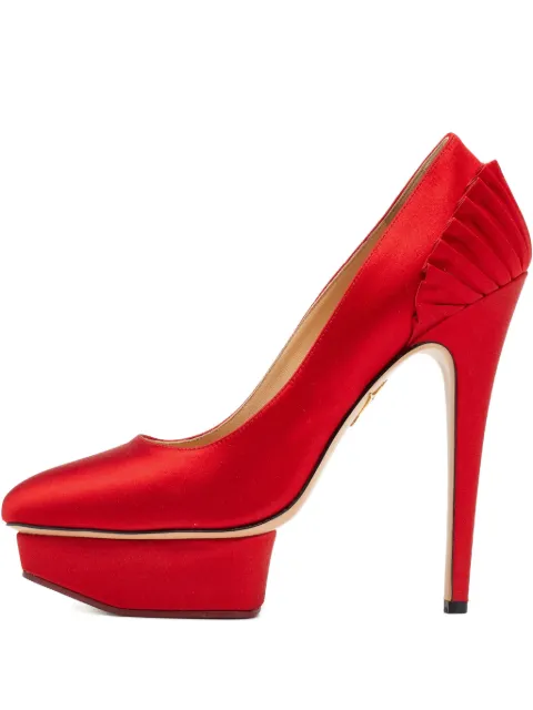 Charlotte Olympia 150mm pre-owned pleated-embellished platform pumps