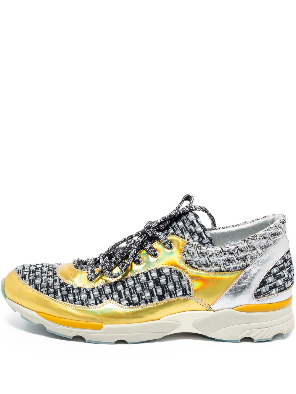CHANEL Pre-Owned Tweed sneakers | Gold | Image 1