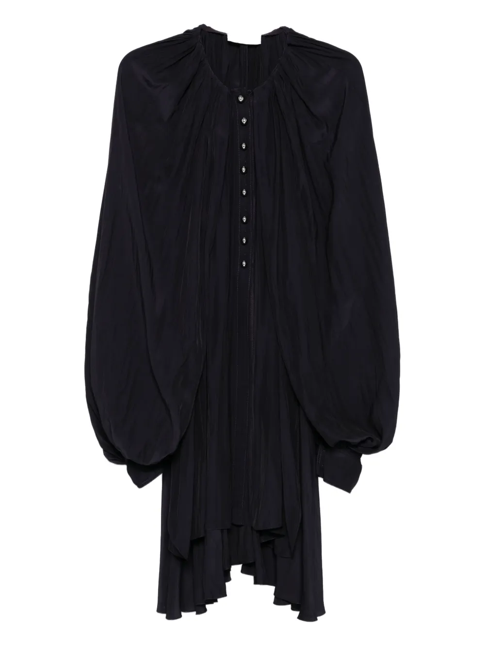 Lanvin pleated button-front mini dress | Purple | Image 1