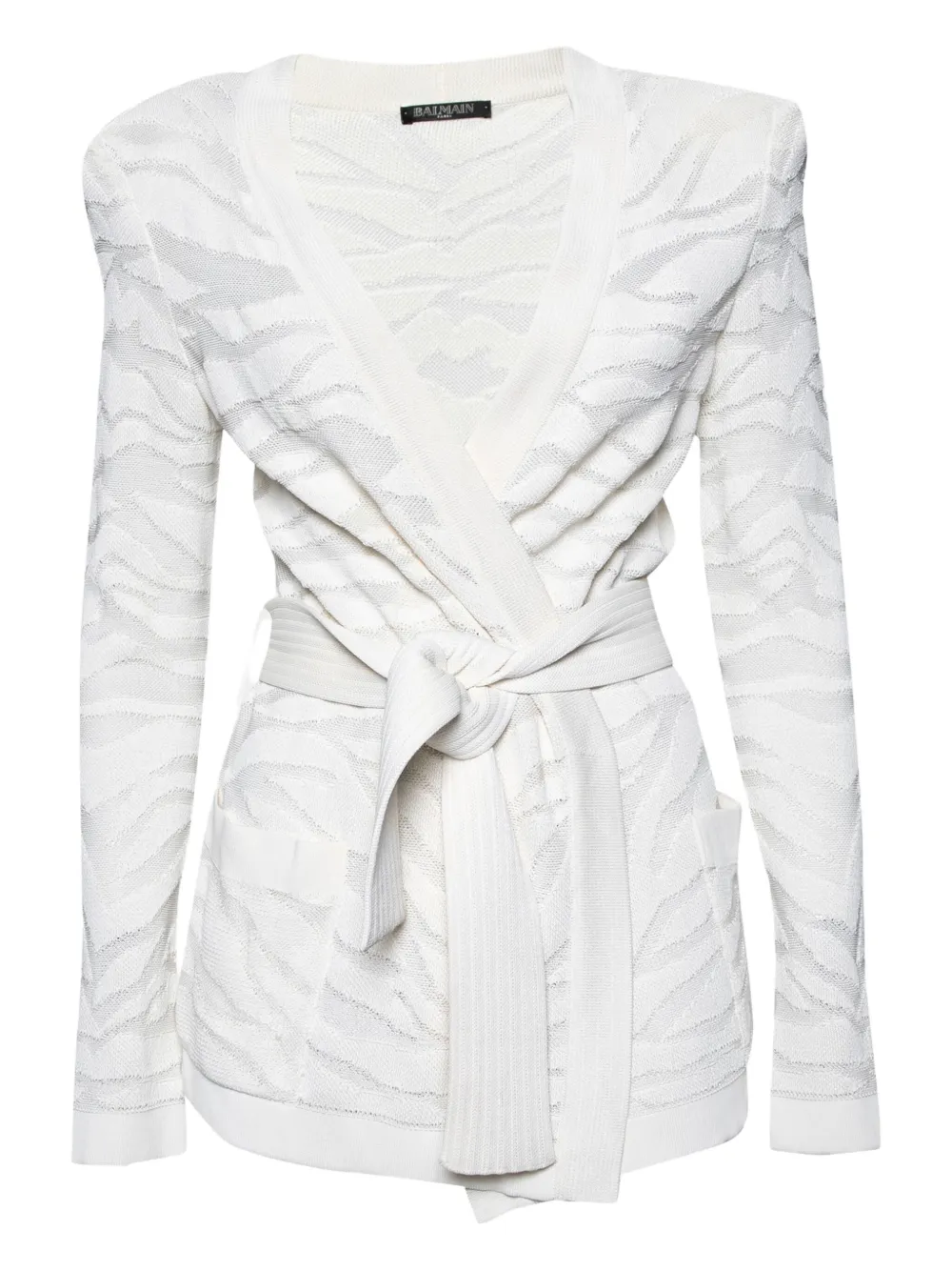 Balmain Pre-Owned cárdigan con cinturón | blanco | Image 1