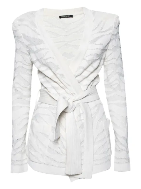 Balmain Pre-Owned belted cardigan