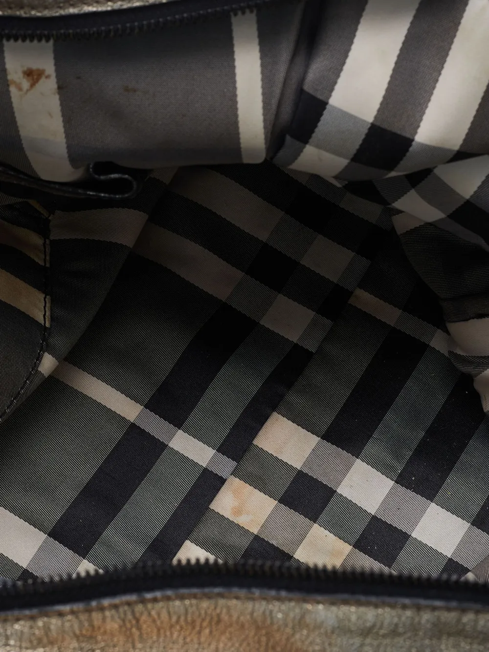 Pre-owned Burberry Warrior Leather Tote Bag In Gold