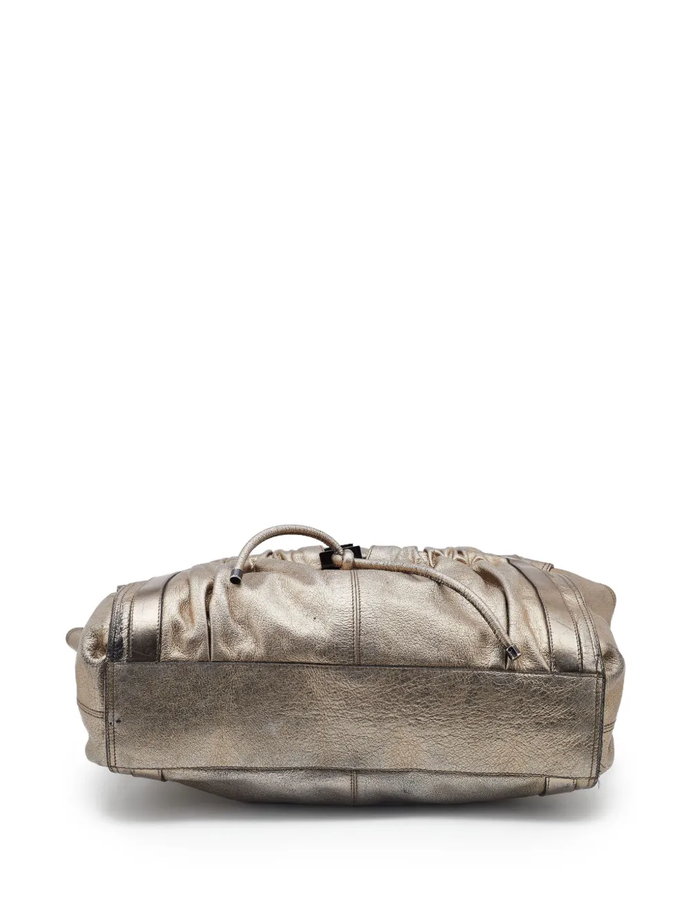 Pre-owned Burberry Warrior Leather Tote Bag In Gold