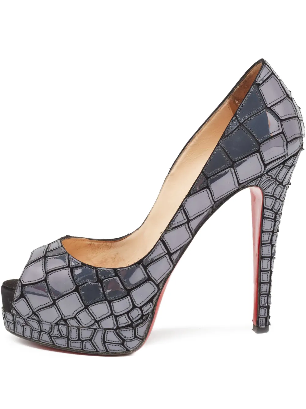 Christian Louboutin Pre-Owned Mosaic Sobek パンプス 135mm - グレー Christian Louboutin Pre-Owned Mosaic Sobek パンプス 135mm - グレー