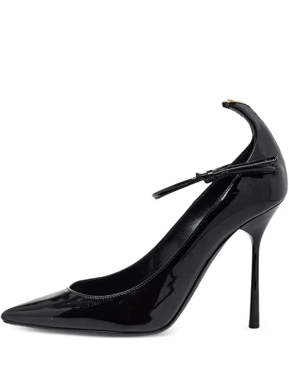 95mm leather heeled pumps