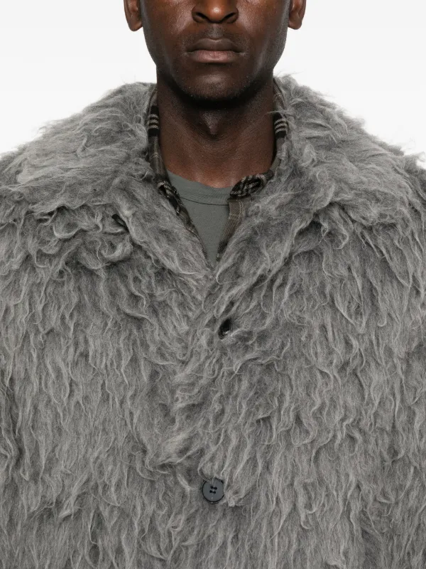 Diesel faux-fur button-fastening Jacket | Grey | FARFETCH ZA