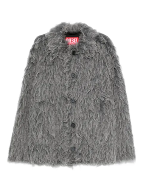 Diesel faux-fur button-fastening jacket