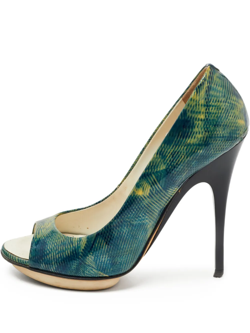 Pre-Owned 115mm leather pumps
