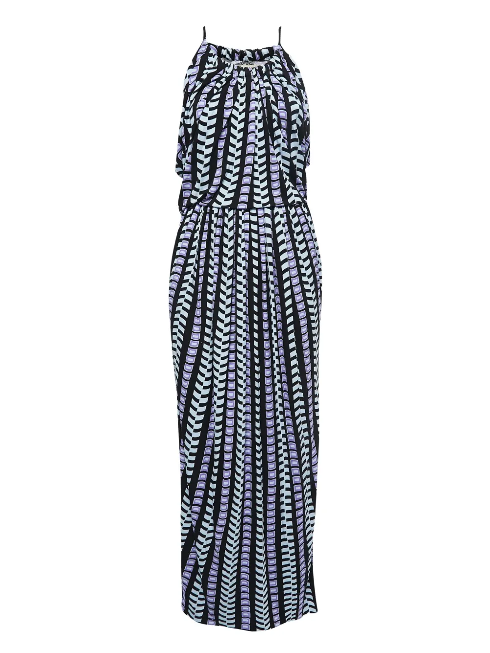 Balenciaga Pre-Owned geometric-print maxi dress | Black | Image 1