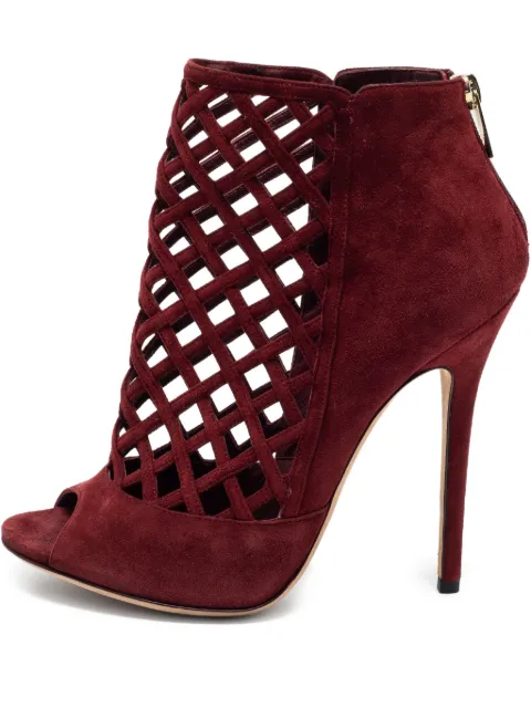 Jimmy Choo Pre-Owned 120mm cut-out suede boots