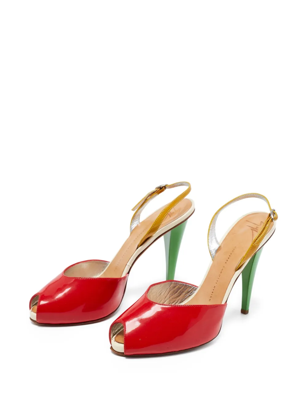 Giuseppe Zanotti Vintage Pre-owned 110 mm sandalen met colourblocking - Rood