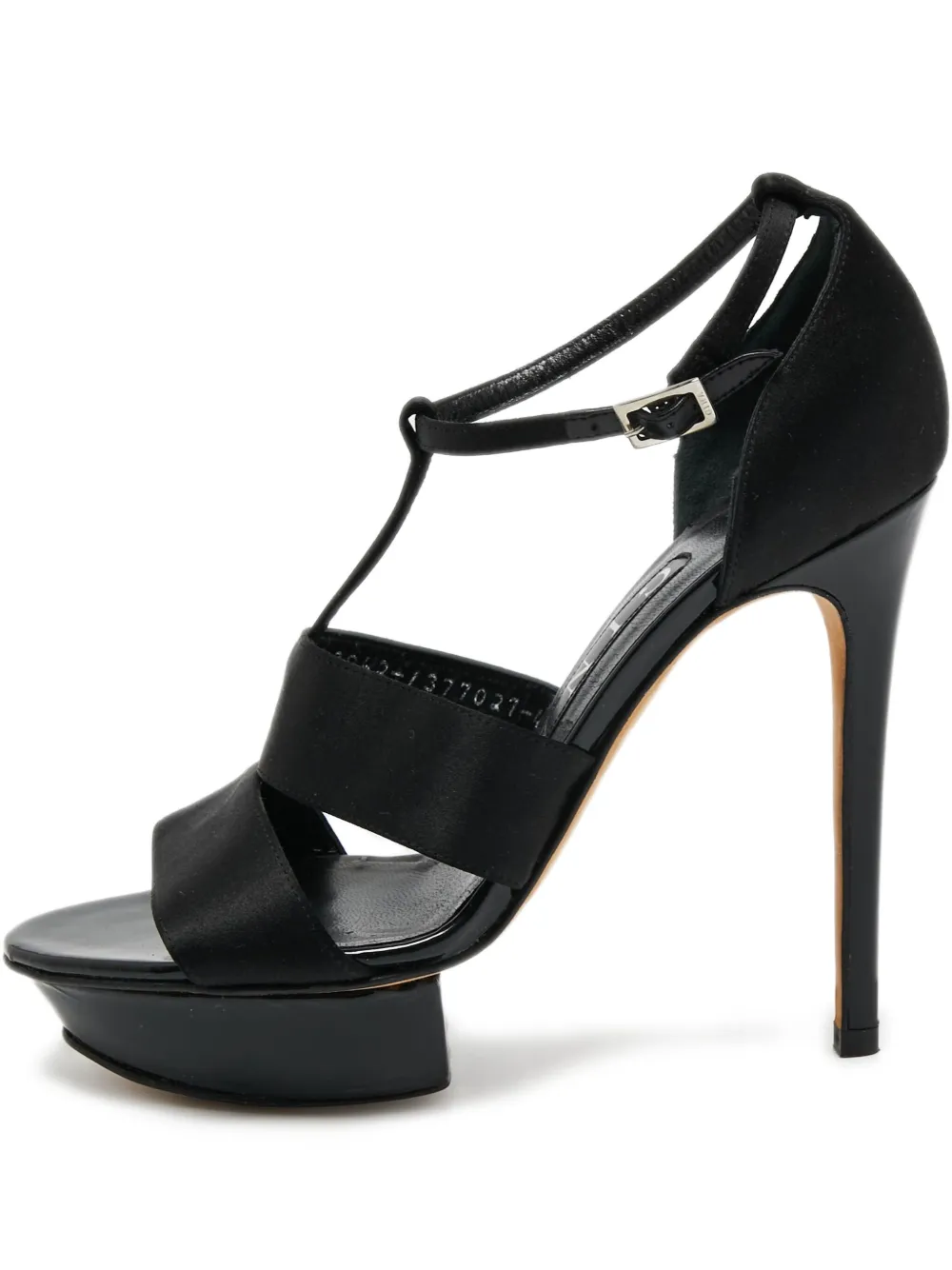 Gina pre-owned 120mm satin sandals | Black | Image 1