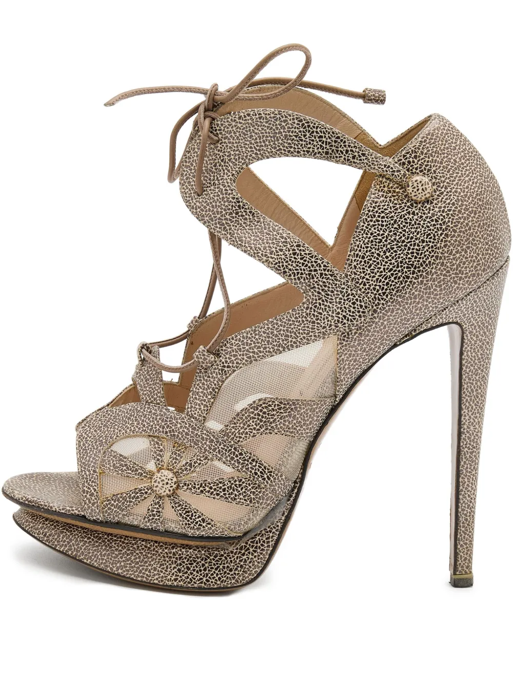 Nicholas Kirkwood 130mm embellished cut-out sandals | Neutrals | Image 1