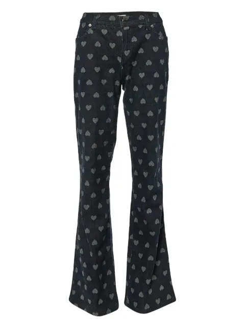 Moschino Pre-Owned heart-patterned flared jeans