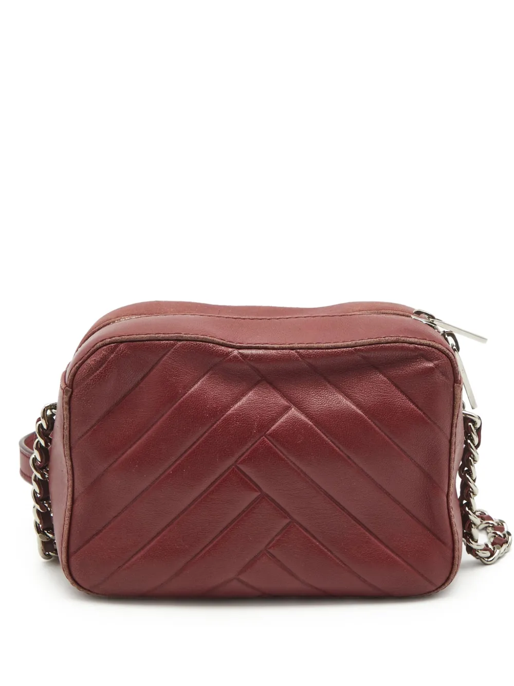 Pre-owned chevron leather shoulder bag