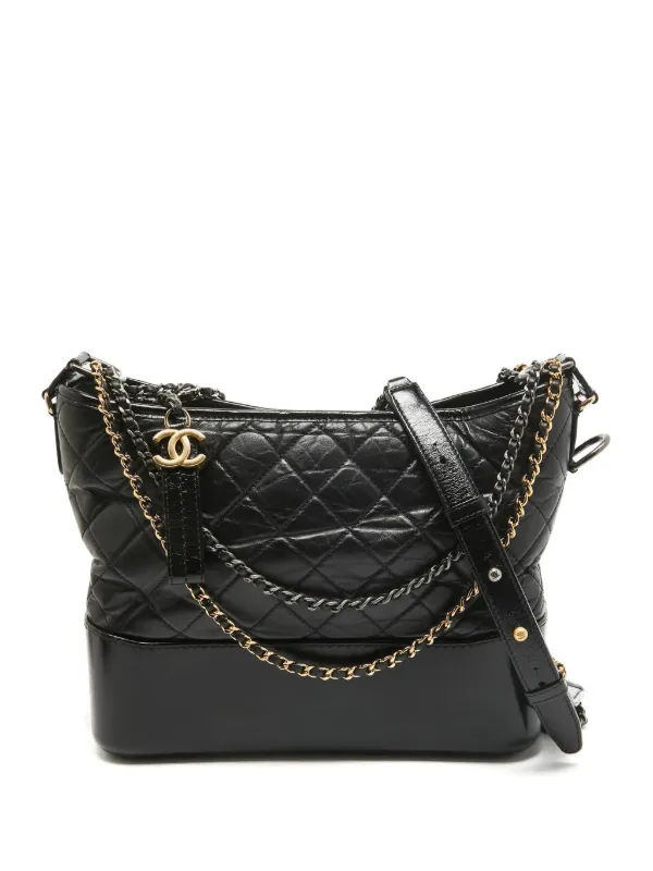 CHANEL Pre-Owned Gabrielle Quilted Hobo Bag Black FARFETCH IN