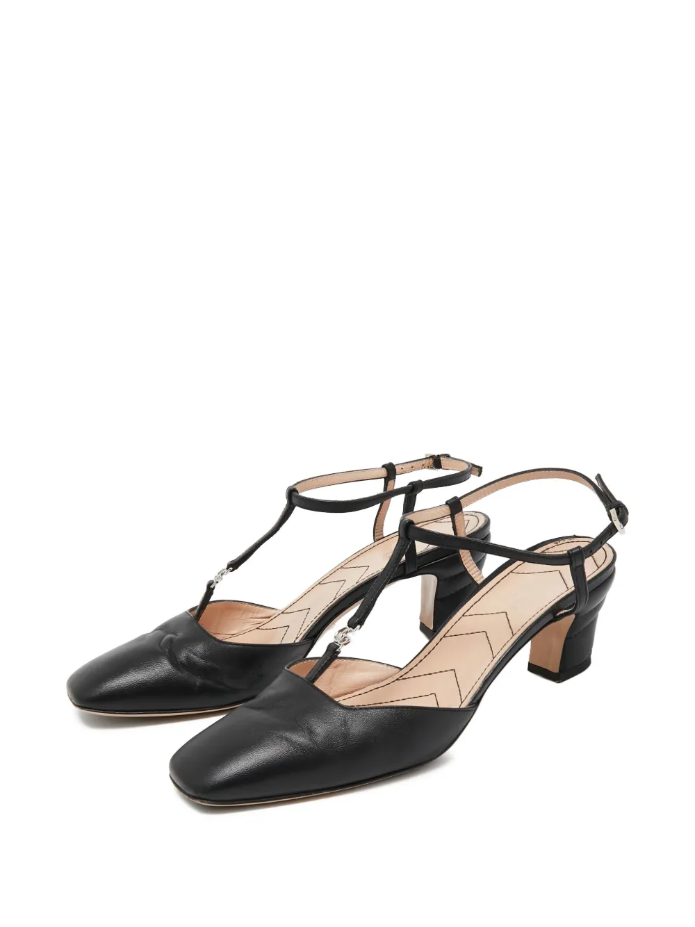Gucci Pre-Owned 80 mm leren pumps - Zwart